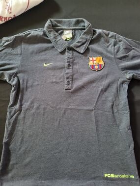 Nike FC Barcelona Polo Shirt in Navy with Neon Accents